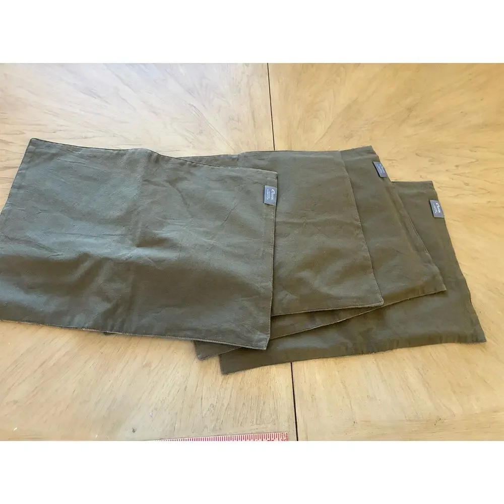 4 Cottage Farmhouse Green Leaf Placemats Botanical Cotton Designer Thibaut Aman